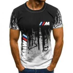 2021 New BMW M Power Men&#039;s 3D Printed Round Neck T-Shirt Casual Short Sleeve