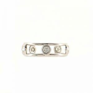Tiffany & Co. Elsa Peretti Diamond by the Yard 5 Stone Ring Platinum with