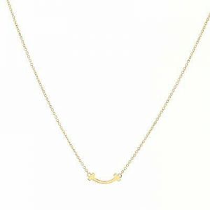 Tiffany & Co. T Smile Pendant Necklace 18K Rose Gold Mini